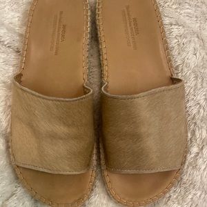 Naguisa cowhide sandals, with espadrille sole